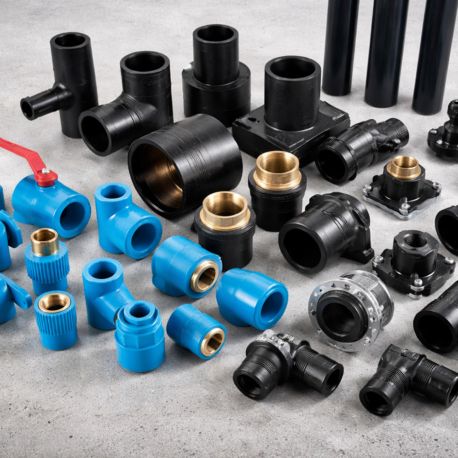 Rohrleitungskomponenten aus Kunststoff PE und PP